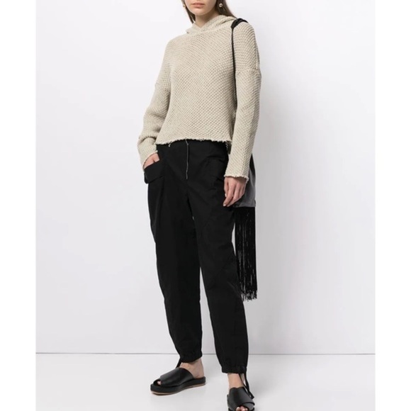 NWT RtA Zelie Curved Zip Detail Trouser Black Pants - Picture 4 of 16